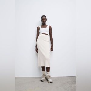 Zara White Midi Skirt (NWT)